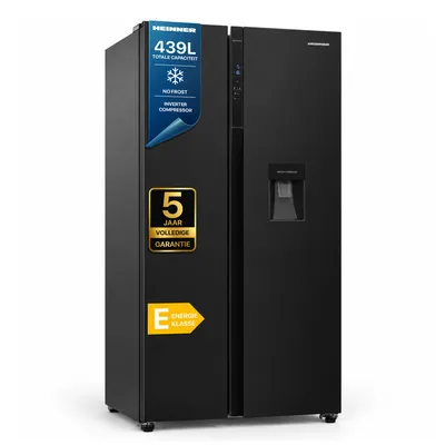 Productafbeelding van Heinner HSBS-H439NFBKWDE++ Amerikaanse Koelkast, 439 L, No Frost, Waterdispenser, Zwart