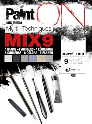 Obrázok produktu pre Clairefontaine PaintON Mix9, Umelecký papier, 250 g/m², 27 listy