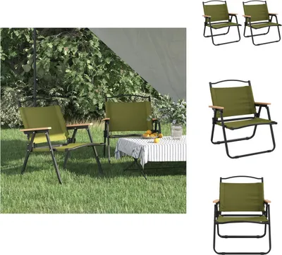 Produktbild von vidaXL Campingstühle 2 Stk. Grün 54x43x59 cm Oxford-Gewebe -  Gartenstühle