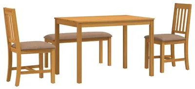 Image de Ensemble de salle à manger vidaXL, 4 pièces, gris, bois massif chêne