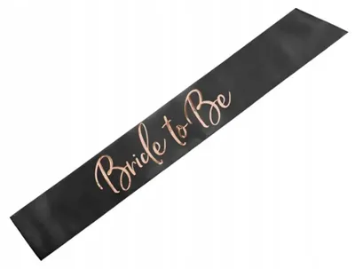 Produktbild von Schal "Bride to Be", schwarz, PartyDeco, 75 cm