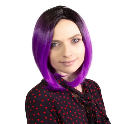 Obrázek produktu pro hair2heart Paruka Dlouhý Bob Syntetické vlasy Dámská paruka - Fialová 35cm 140g