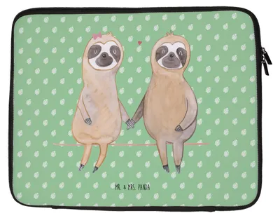 Produktbild von Mr. & Mrs. Panda Laptophülle Faultier Pärchen 27 x 36 cm - Tropengrün - Geschenk, Laptop Tasche, Laptoptasche, Liebe, Notebooktasche, Gemeinsam, Hülle, Beziehung
