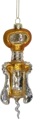 Produktbild von Christbaumschmuck Glas 14cm Korkenzieher Figur Gold