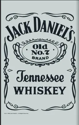 A Jack Daniels logo with text.