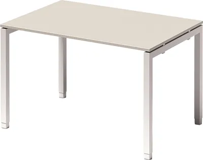 Produktbild von Bisley Cito Schreibtisch U-Gestell verstellbar - Größe:  120 x 80 cm, Gestell: Verkehrsweiß, Nachbildung: Grauweiß