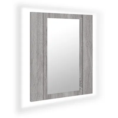 Produktbild von vidaXL LED-Spiegelschrank Grau Sonoma 40x12x45 cm Holzwerkstoff