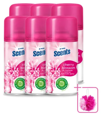 Image de 6 recharges pour diffuseurs d'ambiance "At Home" - Parfum cerisier en fleurs - 250 ml - Pack économique - 6 pièces