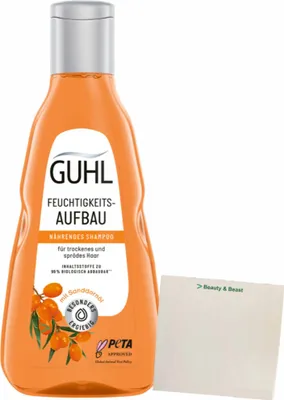 Produktbild von GUHL Shampoo Feuchtigkeitsaufbau Nährend für trockenes und sprödes Haar (250ml Flasche) + usy Block
