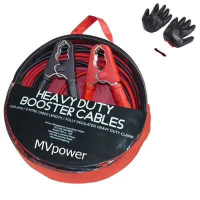 Image de Câble de pontage 12V/24V, longueur 6m, puissance de sortie 1500A, gants isolés inclus