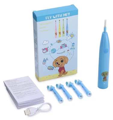 Produktbild von Elektrische Kinderzahnbürste - Rotierende Zahnbürste - 5 Reinigungsmodi - 4 Bürstenköpfe - IPX7 wasserdicht - Timer - USB-C aufladbar - Blau