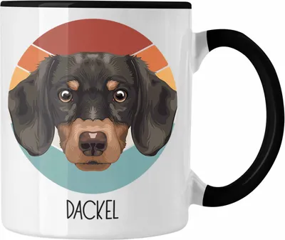 Produktbild von Trendation - Dackel Besitzer Tasse Geschenk Lustiger Spruch Geschenkidee Dackel Mama Papa (Schwarz)