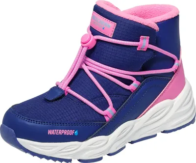 A single child's winter boot is shown against a white background.