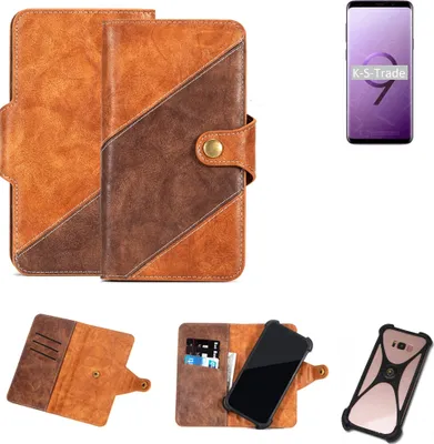 Produktbild von K-S-Trade Handy-Hülle Schutz-Hülle Bookstyle Case Wallet-Case kompatibel mit Samsung Galaxy S9 Exynos Handy Cover Bumper Kantenschutz Smartphone