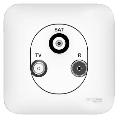 Image de Prise TV/FM/SAT  SCHNEIDER Ovalis ALB74329 -3 sorties -blanc