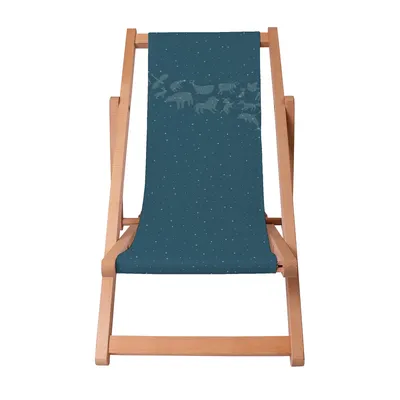 Zdjęcie produktu dla Dreamroots Leżak dziecięcy składany drewniany, drewno bukowe do 130 kg, leżak składany z 3-stopniową regulacją nachylenia oparcia, Star Constellarion