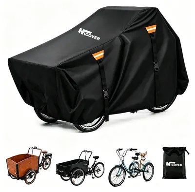 Immagine prodotto di Copertura impermeabile per seggiolino per bambini, realizzata in tessuto 600D-PU, dimensioni 220x100x105 cm, ideale per proteggere il seggiolino del triciclo o della bicicletta