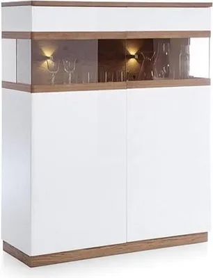 Produktbild von Vitrine Glasvitrine Glasschrank Massivholzschrank Hochschrank Schrankvitrine