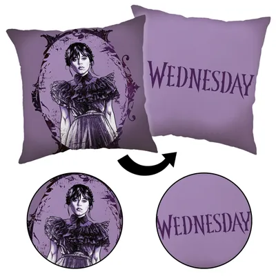 Produktbild von Wednesday Quadratisches Kissen, Zierkissen, dekoratives Kissen für JUGENDLICHE, violett, 40 x 40 cm,