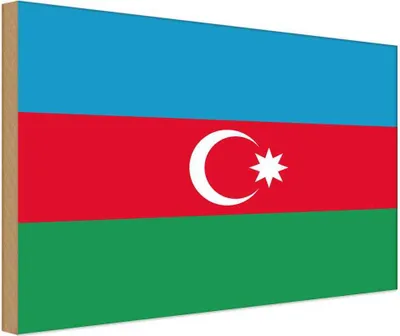 Produktbild von vianmo Holzschild 12x18 cm Aserbaidschan Azerbaijan Flagge Fahne Wappen