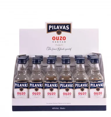 Produktbild von Ouzo Pilavas Nektar 40% 24x 0,05l Pilavas