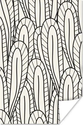 Produktbild von MuchoWow® Poster Muster - Natur - Blätter 120x180 cm - Kunstposter