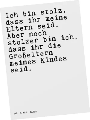 Produktbild von Mr. & Mrs. Panda Postkarte Ich bin stolz, dass... - Weiß - Geschenk, Sprüche, Grußkarte, Enkelin Geburt, schöner Spruch, stolz, Oma Opa, Enkel, Ansichtskarten, Postkarten