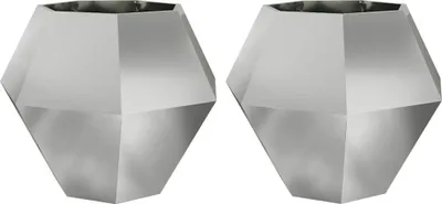 Produktbild von vidaXL Pflanzkübel 2 pcs Silber 100 x 100 x 80 cm Verzinkter Stahl