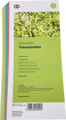 Produktbild von Trennstreifen oeco 1417 10,5x24cm sortiert 100 Stück Packung mit 30 Stück