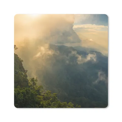 Produktbild von MuchoWow® Mauspad Mousepad Sonnenschein und Wolken über dem thailändischen Dschungel 20x20 cm - Mousepads - Maus Mat - Pad - Mausunterlage - Desk Mat - Bureauartikeln
