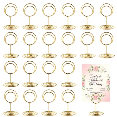 20 goldene Tischkartenhalter aus Metall, stabil und elegant