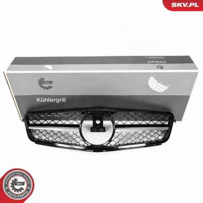 Obrázok produktu pre ESEN SKV 66SKV514 Mriežka chladiča, predná mriežka, vhodná pre MERCEDES-BENZ trieda C, sedan (W204), čierna, strieborná, lesklá