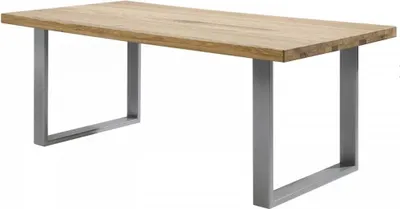 Produktbild von Esstisch 180x100cm Eiche naturbelassen massiv geölt  Metallfüße