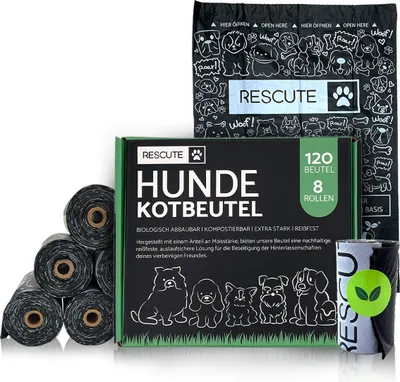 Produktbild von Hundekotbeutel Biologisch Abbaubar | 120 Kotbeutel für Hunde | Kompostierbar und Biologisch Abbaubar | Extra Stark und Reißfest | blickdicht