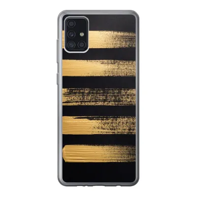 Produktbild von MuchoWow® Handyhülle Schutzhülle Hülle für Samsung Galaxy A52 5G Muster aus goldener Farbe auf schwarzem Hintergrund Silikon Softcase Handy Hülle - Umschlag