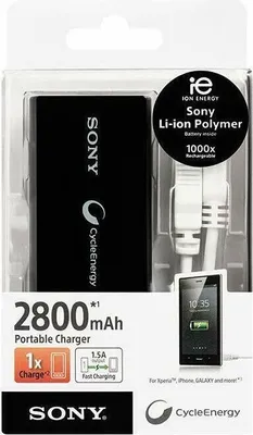 Produktbild von Sony CP-V3A mobiles Akku-Ladegerät Smartphone micro-USB 2800mAh Charger schwarz
