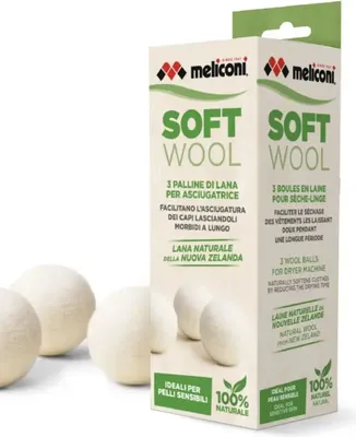 Produktbild von Meliconi 621026, Trocknerkugeln, Weiß, Wolle, 7 cm, 3 Stück(e)