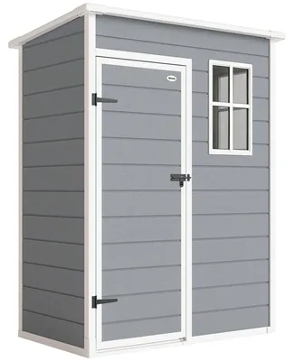 Produktbild von Gerätehauskunststoff1,14M²151X92X193Cmgeräteschuppenmitpultdachbodenfenstergrau