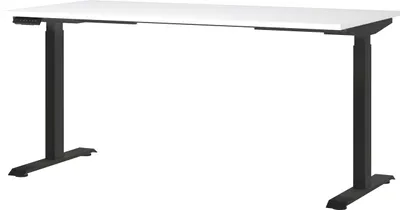 Schreibtisch elektrisch höhenverstellbar 160x120x80 cm Weiß/Schwarz