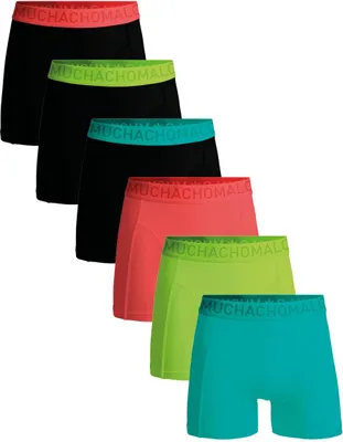 Productafbeelding van Men 6-pack Boxer Shorts Microfiber Solid Black/Blue/Green/Pink XL