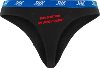 Produktbild von Damen Thong Slip - Boxer-0014-woman-black-v-S - schwarz - S - vorn - Das geht mir am Arsch vorbei - lustiges Motiv - Spruch - Unterwäsche - Unterhose - Freizeit - lustig