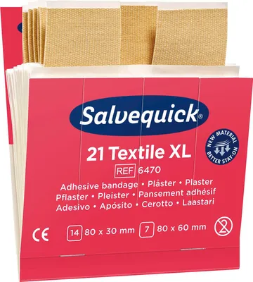 Obrázek produktu pro Omítkové proužky Salvequick textilní omítka ext.gr.6náplňové balení za 21p.SALVEQUICK
