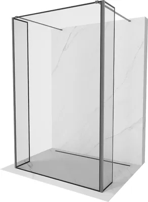 Image de Mexen Kioto Paroi de douche 150x30x30 cm, Noir, Gun Metal Design