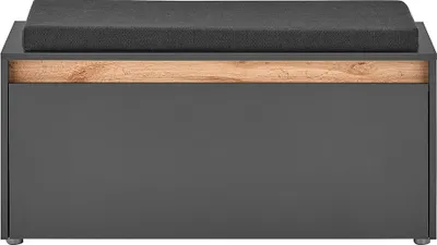 Produktbild von Garderoben Schuhbank mit Sitzkissen in anthrazit mit Eiche CRISP-61