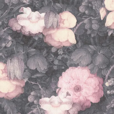 Produktbild von Profhome 369212-GU Blumen Tapete Floral matt grau rosa schwarz 5,33 m2