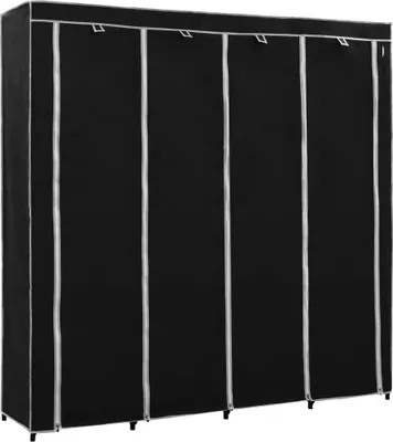 Produktbild von vidaXL Kleiderschrank mit 4 Fächern Schwarz 175 x 45 x 170 cm