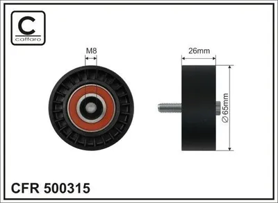 Produktbild von CAFFARO 500315 Umlenkrolle Keilrippenriemen 65mm passend für MERCEDES-BENZ C-Klasse Limousine (W204) E-Klasse Limousine (W211) C-Klasse T-modell