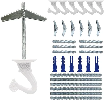 Imagen del producto de Ganchos para colgar plantas, 6 unidades, color blanco, para uso en interiores y exteriores
