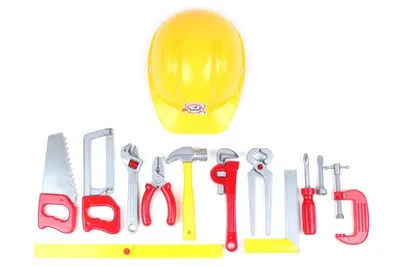 Immagine prodotto di Set di attrezzi su cintura per bambino con casco 5873