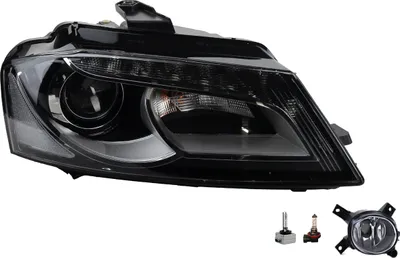 Obrázok produktu pre Predné svetlomety vhodné pre Audi A3 8P (08/08 - 08/12), xenón D3S, vrátane žiaroviek, hmloviek a krytov. Katalógové čísla: 8P0941030BM, 8E0941700C, 8E0941700E. Johns